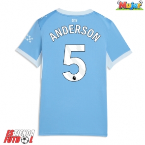 Manchester City Elliot Anderson #5 Primera Equipación Mujer 2026-27 Manga Corta